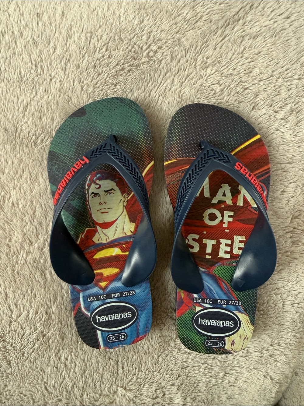 Toddler flip flops Superman